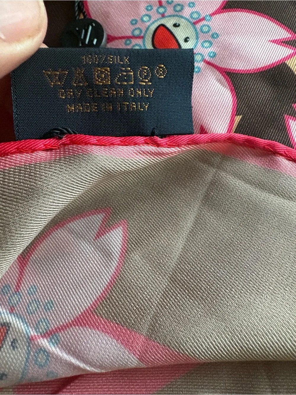 FASHION  Pink & Brown Floral Silk Scarf